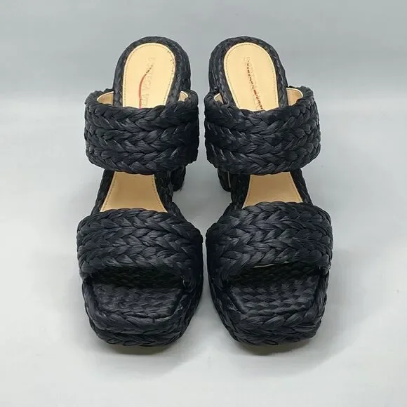 Bottega Veneta Trinity Weave Black Raffia Platform Sandals size 38 - Picture 5 of 13